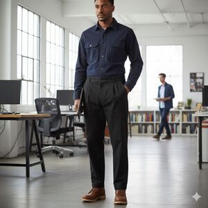 Folk Clothing Co. Black Cotton Blend Trousers Pants Men’s Size Small – Made in P